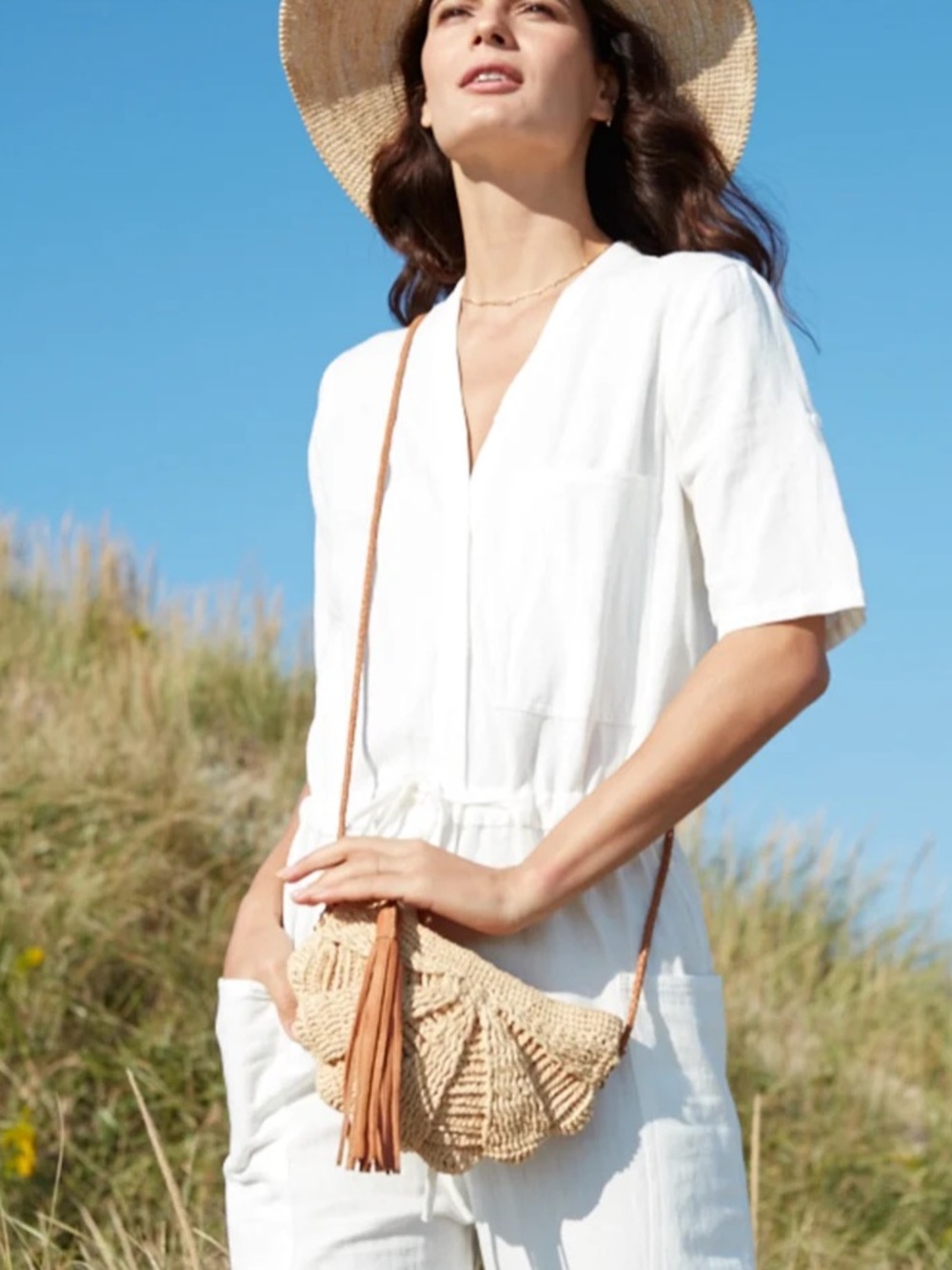 Mar Y Sol Zoe Crossbody Straw Woven Bag